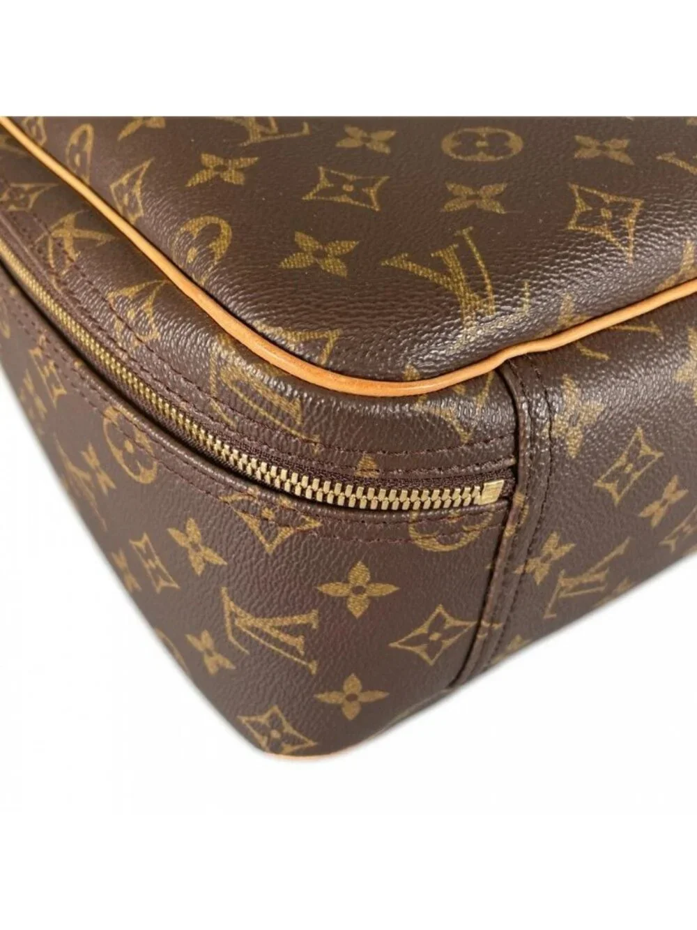 Louis Vuitton Handbag Excursion Monogram Canvas Brown Gold